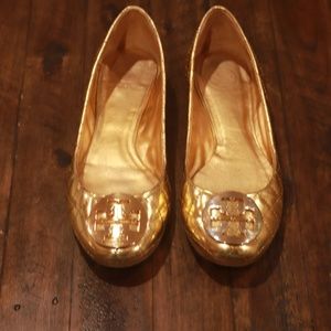 Tori Burch Golden Ballerina style Flats